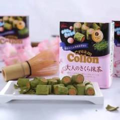 Glico Cream Collon Postre Matcha Flor de Cerezo 48g Japones IMPORTADO
