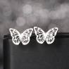 Aretes Acero Inoxidable Diseño Mariposa Traslucida Joyería Gótica