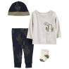 Carters Set 4 Piezas Playera Pantalon Calcetas Gorro Bebe Cactus