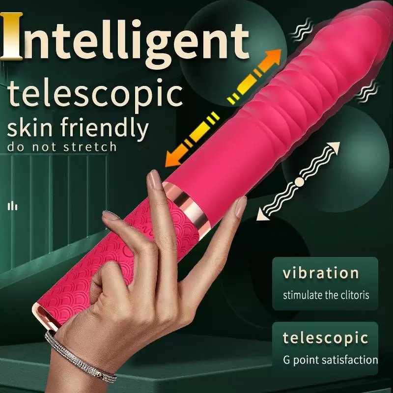 Vibrador Consolador Telescópico Mujer Masturbación Vaginal Punto G Estimulador Clítoris 