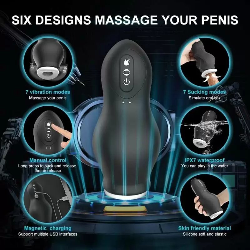 Masturbador Automático Hombre Máquina Succión Vibrador Pene Vaginal Oral Juguete Sexual Máquina 6140