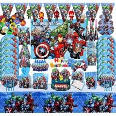 Kit Fiesta Cumpleaños Marvel SuperHeroes Cartel Vasos Suministros Cumpleaños