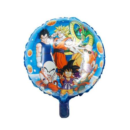 2 Globos Látex Dragon Ball Goku Azul Fiesta Regalos Decoración
