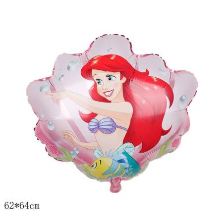 1 Globos Látex Princesa Sirena Concha Ariel Fiesta Regalos Decoración