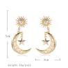 Aretes Pendientes Luna Grande Estrella Zirconia Mujer Elegante Moda Fiesta Regalo