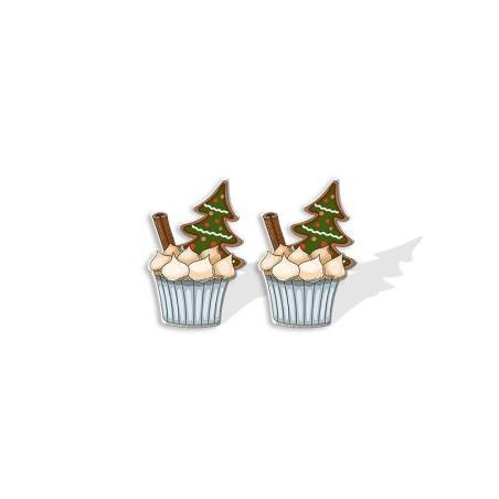 Aretes Pendientes Cupcake Bombón Navidad Acrílicos Resina Epoxi Hombre Mujer Joyería