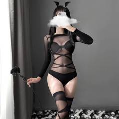 Lencería Body Halloween Mujer Sexy Medias Stripper Ropa Slutty
