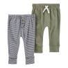 Carters Set 2 Piezas Leggings Pantalon Bebe Gris Rayas