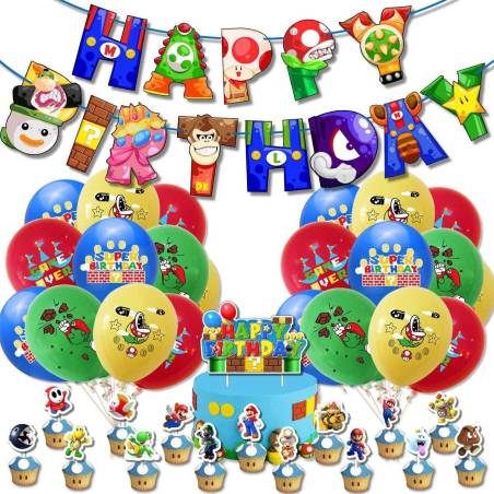 Set 20 Globos Látex Anime Mario Donkey Kong Bala Fiesta y Decoración