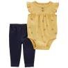 Carters Set 2 Piezas Pañalero Pantalón Bebe Mariposas