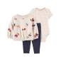 Carters Set 3 Piezas Pañalero Pantalón Bebe Floral Blanco Carters Set 3 Piezas Pañalero Pantalón Bebe Floral Blanco