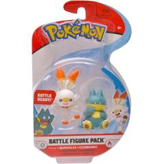 Figura Colección Pokémon Original Battle Figure Pack Muchlax Scorbunny Regalo
