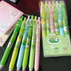 6 Bolígrafos Gel Kawaii Koreanos Ranita Panda Niña Estudiante 0,5mm Oficina Escuela