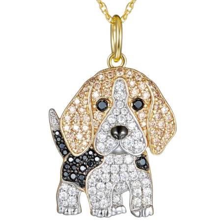 Collar Colgante Animal Perro Beagle Cristal Joyería Regalos Amor