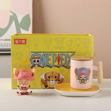 Taza Café Anime One Piece Luffy Zoro Sanji Chopper Temperatura Constante Cuchara Regalo