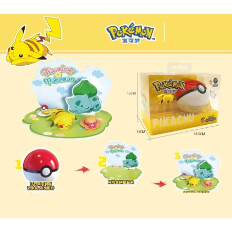 Figura Colección Anime Pokemon Pokeball Paisaje Pikachu Set Regalo