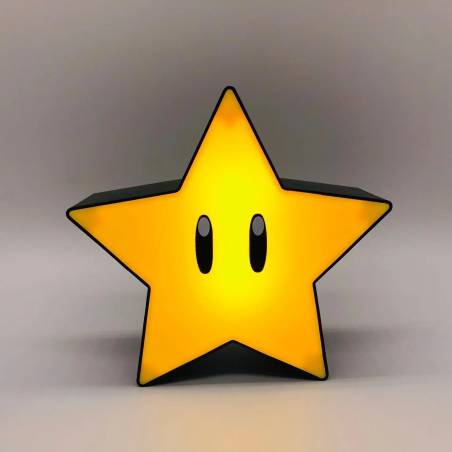 Lampara Super Estrella Super Mario Bros 10cm LED Noche Carga USB Regalo Cuarto Escritorio Niños