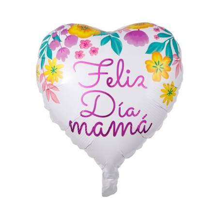 2 Globos Aluminio Feliz Dia Mama Corazón Fiesta Regalos Decoración