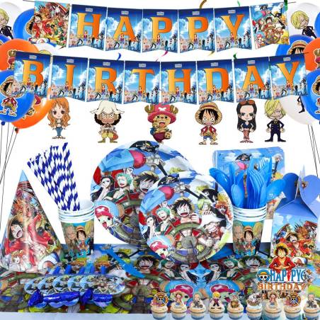 Kit Fiesta Cumpleaños One Piece Mantel Vasos Suministros Cumpleaños
