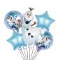 Set 5 Globos Metálico Frozen Olaf Azul Fiesta y Decoración
