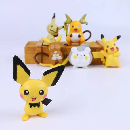 6 Figuras Colección Anime Pokemon Eléctricos Pichu Raichu Regalo