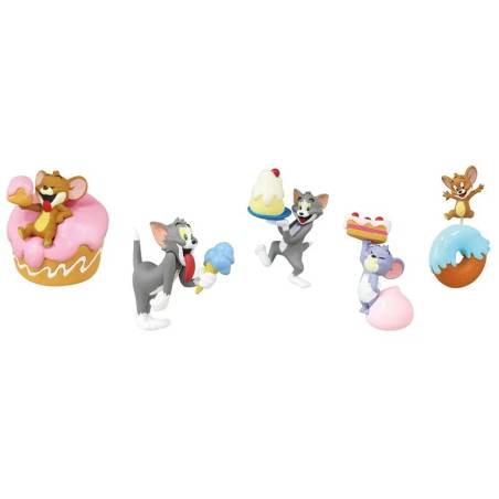 5 Figuras Colección T-ARTS Tom and Jerry Pastel Regalo