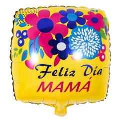 2 Globos Aluminio Amarillo Feliz Dia Mama Fiesta Regalos Decoración