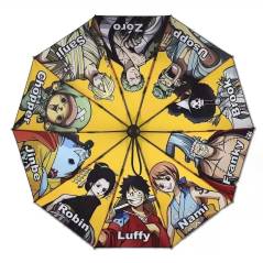 Paraguas Anime One Piece Negro Hombre y Mujer Sombrilla Resistente Lluvia Rayos UV