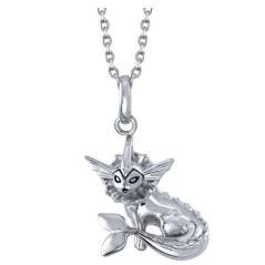 Collar Colgante Metal Pokemon Vaporeon 3D Japon Plateado