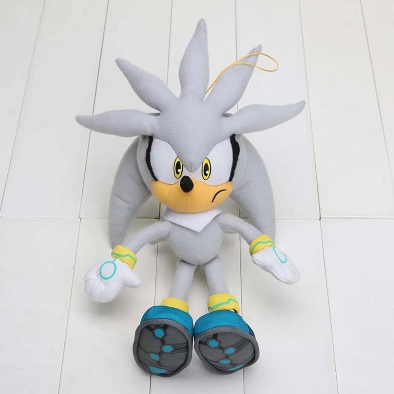 Peluche Videojuego Sonic Silver Plata Felpa Juguetes Niños