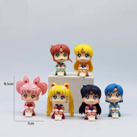 6 Figuras Colección Anime Sailor Moon Chibiusa Set Regalo