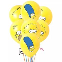 Juego 12 Globos Látex Serie Los Simpsons Bart Fiesta