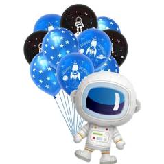 Set 13 Globos Metálico Astronauta Planetas Cohete Fiesta y Decoración