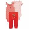 Carters Set 3 Piezas Pañalero Bebe Fresas Cerezas Roja