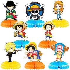Set 8 Centros de Mesa Anime One Piece Luffy Fiesta y Decoración