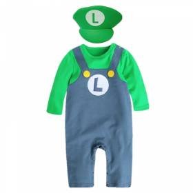 Mameluco Pijama Super Mario Bros Luigi Bebé Kawaii Disfraz Mameluco Pijama Super Mario Bros Luigi Bebé Kawaii Disfraz