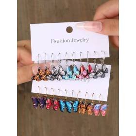 Aretes Pendientes 10 Animales Mariposas Colores Moda Fiesta Regalo