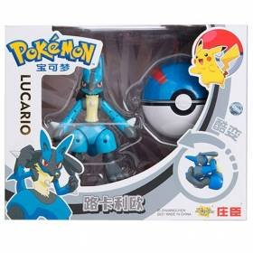 Figura Colección Takara Tommy Pokeball Pokemon Plegable Lucario Figura Colección Takara Tommy Pokeball Pokemon Plegable Lucario