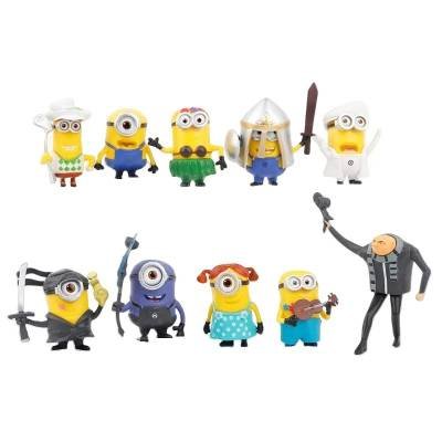 10 Figuras de Colección Pelicula Kevin Bob Gru Minions PVC