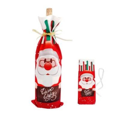 Bolsa Botella Vino Regalo Navidad Cubierta Decoración Santa Grande