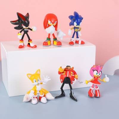 6 Figuras de Colección Pelicula Sonic Shadow Knuckles PVC