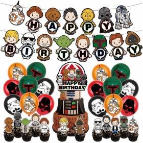 Set 16 Globos Pelicula Star Wars Caricaturas Fiesta y Decoración