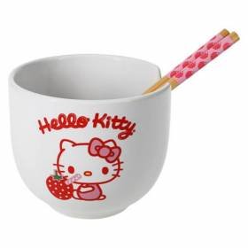 Silver Buffalo Hello Kitty Ramen Bowl Palillos Silver Buffalo Hello Kitty Ramen Bowl Palillos