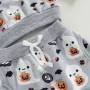 Mameluco Pijama Halloween Gris Calabazas Fantasmas Kawaii Disfraz