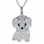 Collar Colgante Animal Perro Bichón Maltés Cristal Joyería Regalos Amor