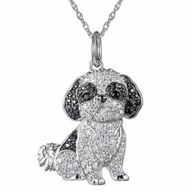 Collar Colgante Animal Perro Shih Izu Cristal Joyería Regalos Amor Collar Colgante Animal Perro Shih Izu Cristal Joyería Regalos Amor