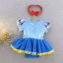 Disfraz Princesas Set 2 Piezas Vestido Manga Corta Bebe Blanca