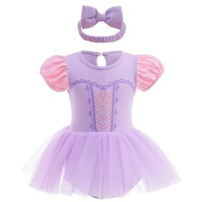 Disfraz Princesas Set 2 Piezas Vestido Manga Corta Bebe Rapunzel