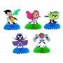 Set 5 Centros de Mesa Caricaturas Jovenes Titanes Teen Titans Fiesta y Decoración