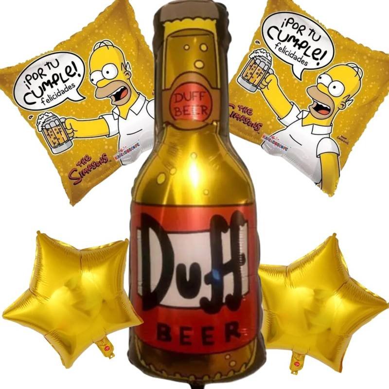 Set Globos Metálico Serie Simpsons Cerveza Homero Fiesta y - Main Image